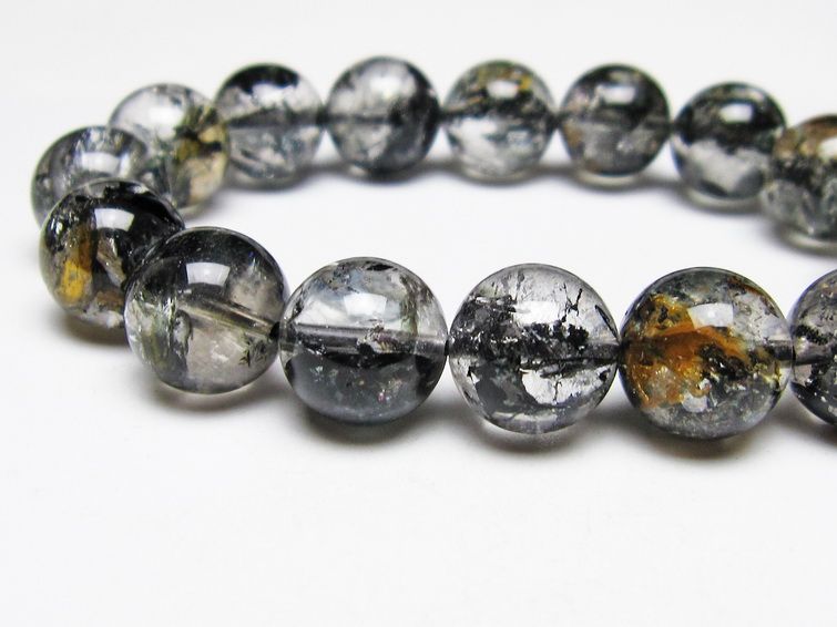 ブラックエレスチャルクォーツ ブレスレット 13mm 一点物 111-53885