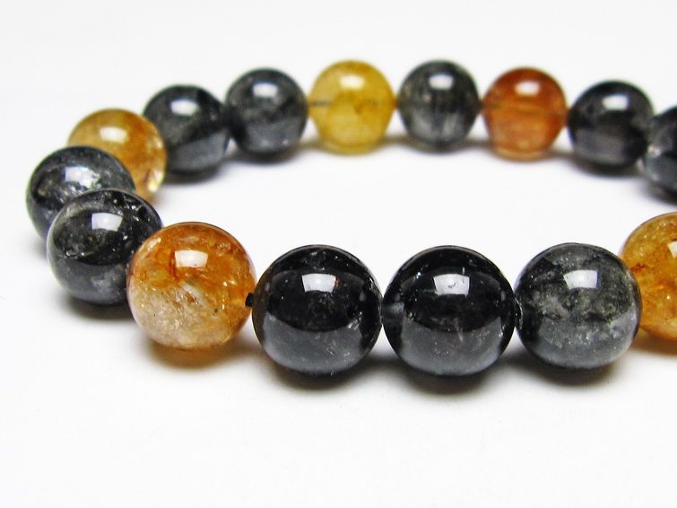 ブラックエレスチャルクォーツ ブレスレット 12mm 一点物 111-53886