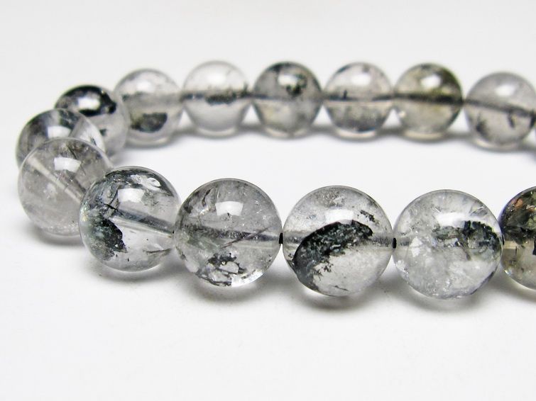 ブラックエレスチャルクォーツ ブレスレット 12mm メール便可 一点物 111-53966