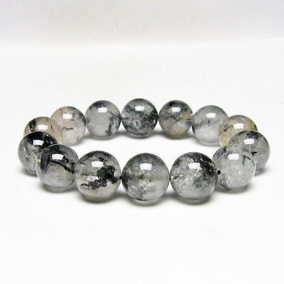 ブラックエレスチャルクォーツ ブレスレット 16mm 一点物 111-53982
