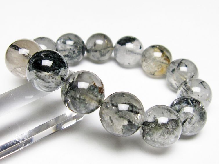 ブラックエレスチャルクォーツ ブレスレット 16mm 一点物 111-53982