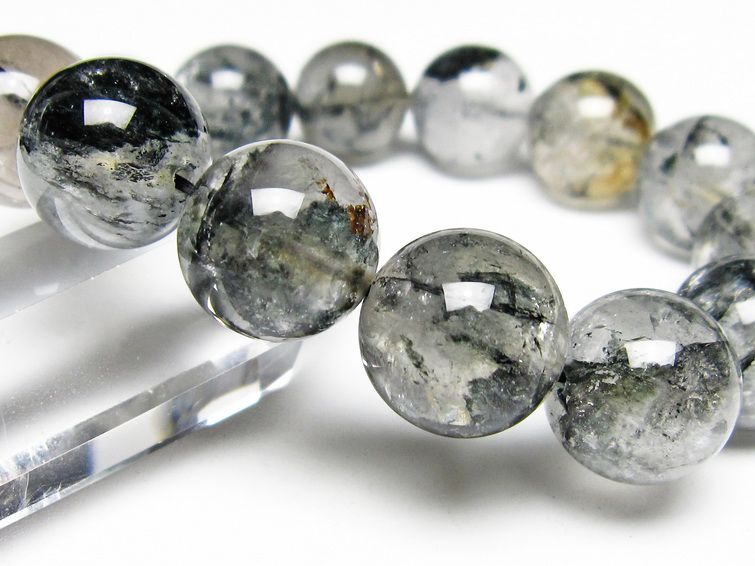 ブラックエレスチャルクォーツ ブレスレット 16mm 一点物 111-53982