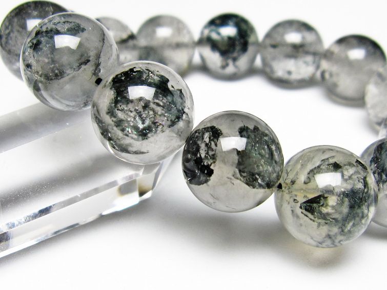 ブラックエレスチャルクォーツ ブレスレット 16mm 一点物 111-53983