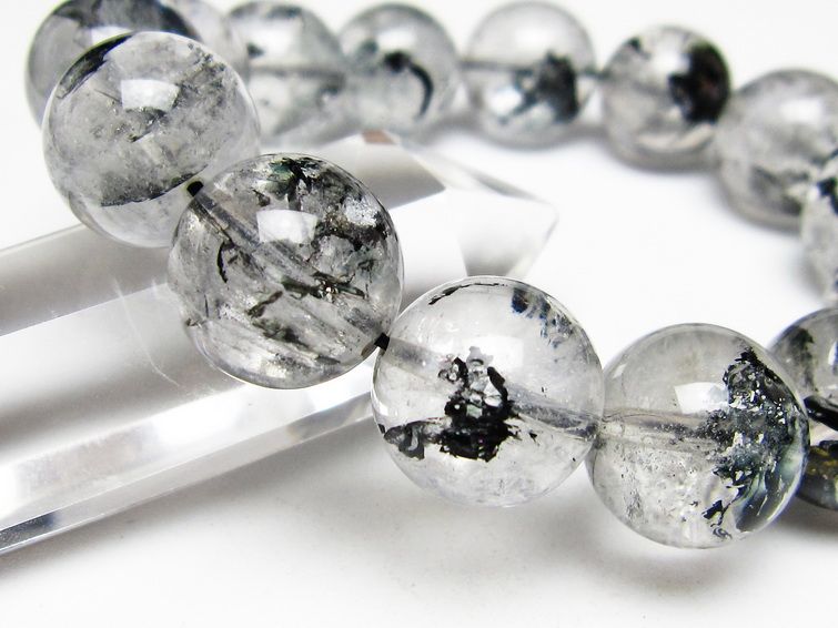 ブラックエレスチャルクォーツ ブレスレット 16mm 一点物 111-53984