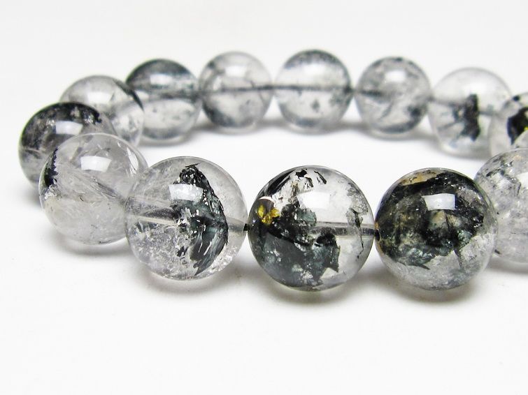 ブラックエレスチャルクォーツ ブレスレット 16mm 一点物 111-53984