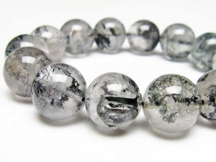ブラックエレスチャルクォーツ ブレスレット 16mm 一点物 111-53986