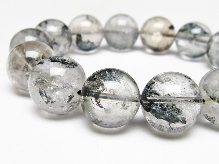 ブラックエレスチャルクォーツ ブレスレット 16mm 一点物 111-53987