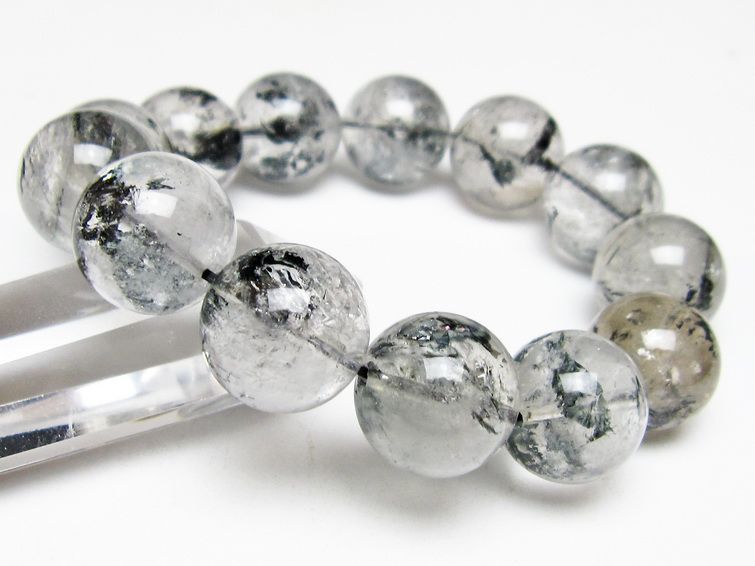 ブラックエレスチャルクォーツ ブレスレット 18mm 一点物 111-53991