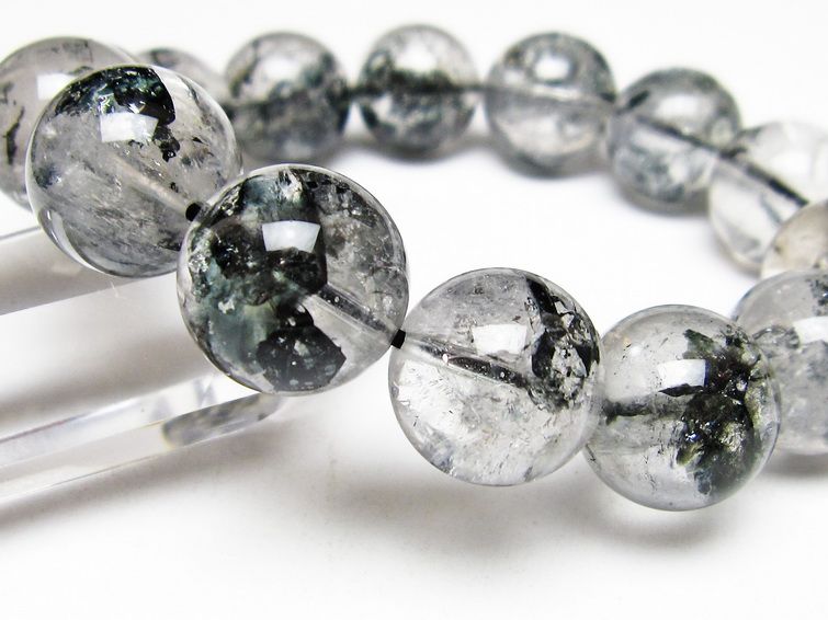 ブラックエレスチャルクォーツ ブレスレット 16mm 一点物 111-53992