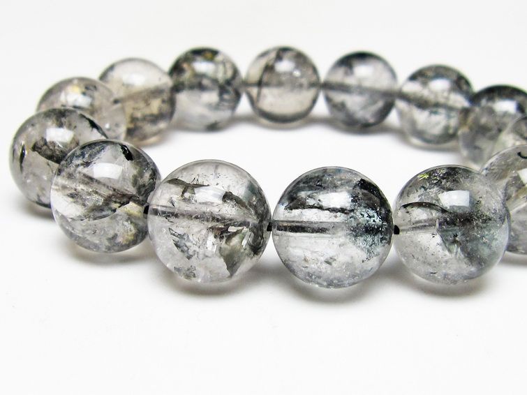 ブラックエレスチャルクォーツ ブレスレット 16mm 一点物 111-53995