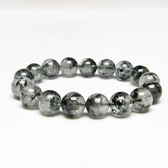 ブラックエレスチャルクォーツ ブレスレット 12mm メール便可 一点物 111-54003