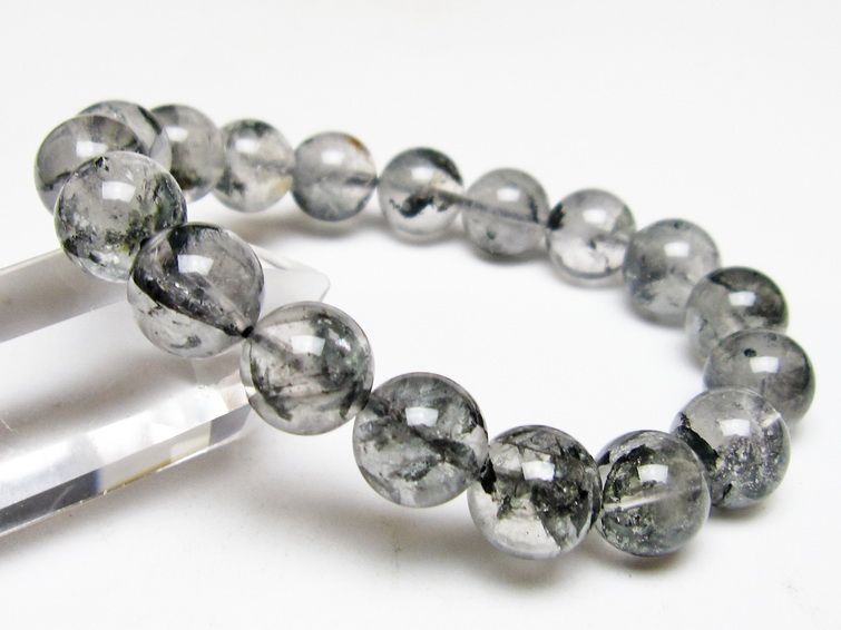 ブラックエレスチャルクォーツ ブレスレット 12mm メール便可 一点物 111-54004