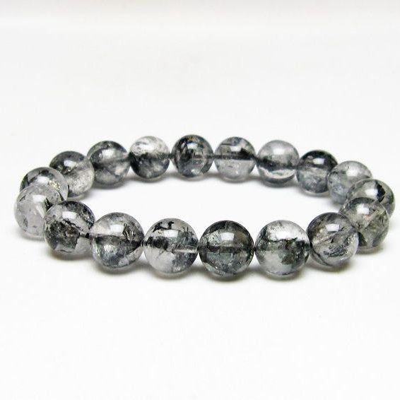 ブラックエレスチャルクォーツ ブレスレット 12mm メール便可 一点物 111-54008
