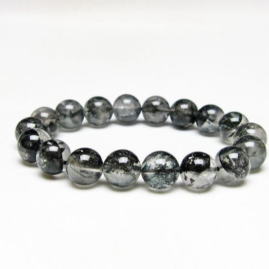 ブラックエレスチャルクォーツ ブレスレット 12mm メール便可 一点物 111-54028
