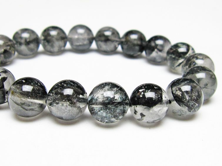 ブラックエレスチャルクォーツ ブレスレット 12mm メール便可 一点物 111-54028