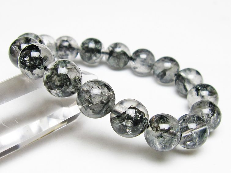ブラックエレスチャルクォーツ ブレスレット 12mm メール便可 一点物 111-54030
