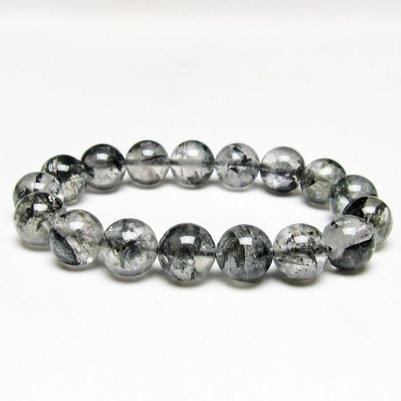 ブラックエレスチャルクォーツ ブレスレット 12mm メール便可 一点物 111-54031