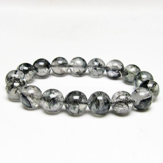ブラックエレスチャルクォーツ ブレスレット 12mm メール便可 一点物 111-54031