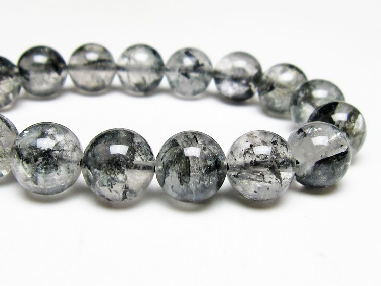 ブラックエレスチャルクォーツ ブレスレット 12mm メール便可 一点物 111-54031