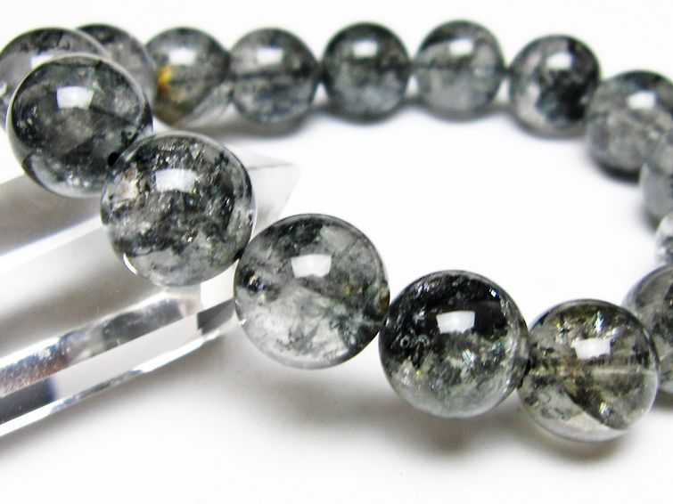 ブラックエレスチャルクォーツ ブレスレット 13mm メール便可 一点物 111-54033