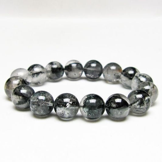 ブラックエレスチャルクォーツ ブレスレット 13mm メール便可 一点物 111-54034
