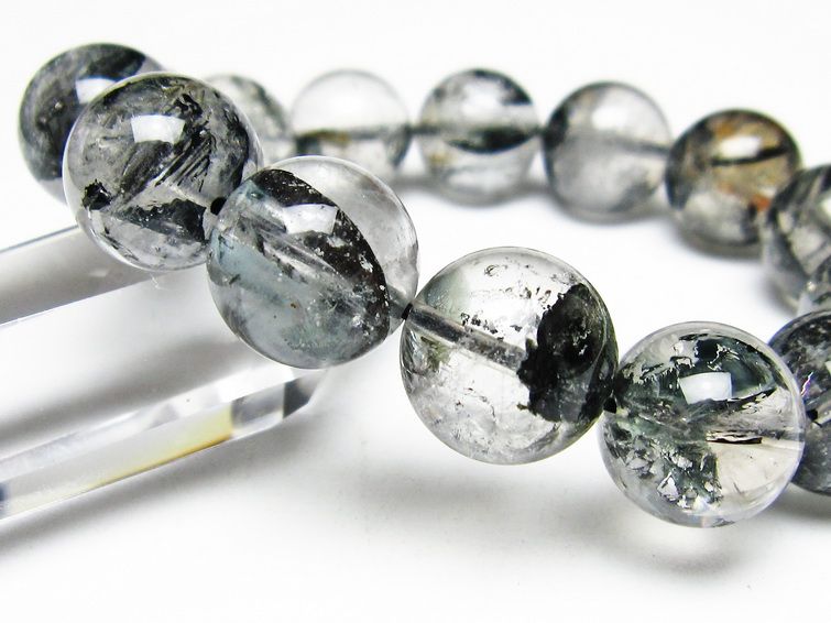 ブラックエレスチャルクォーツ ブレスレット 15mm 一点物 111-54045