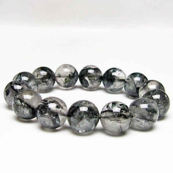 ブラックエレスチャルクォーツ ブレスレット 15mm 一点物 111-54046