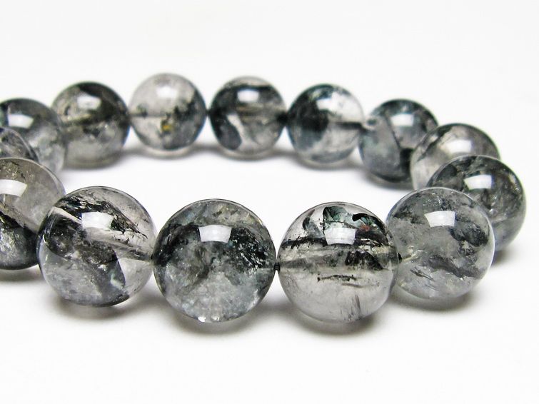 ブラックエレスチャルクォーツ ブレスレット 15mm 一点物 111-54046