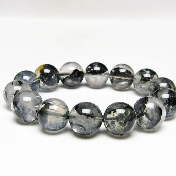 ブラックエレスチャルクォーツ ブレスレット 16mm 一点物 111-54047