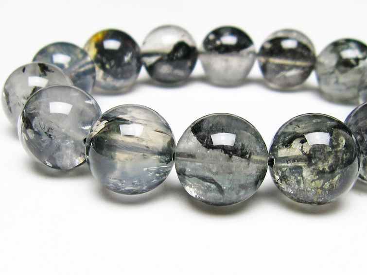 ブラックエレスチャルクォーツ ブレスレット 16mm 一点物 111-54047