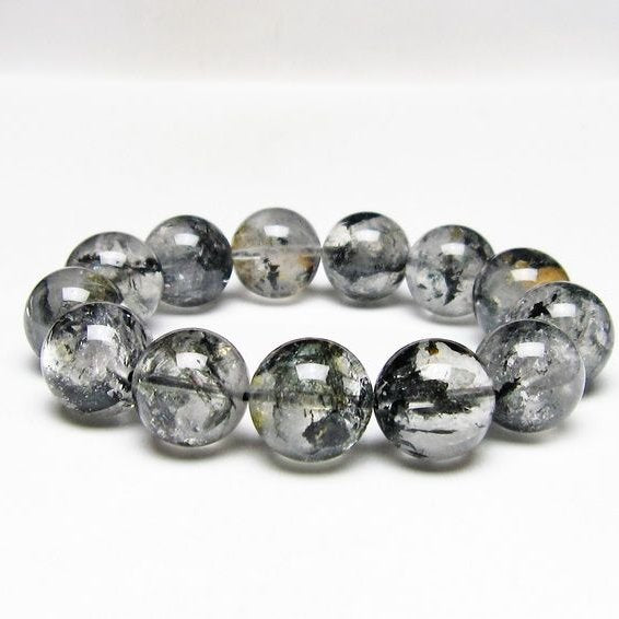 ブラックエレスチャルクォーツ ブレスレット 17mm 一点物 111-54050