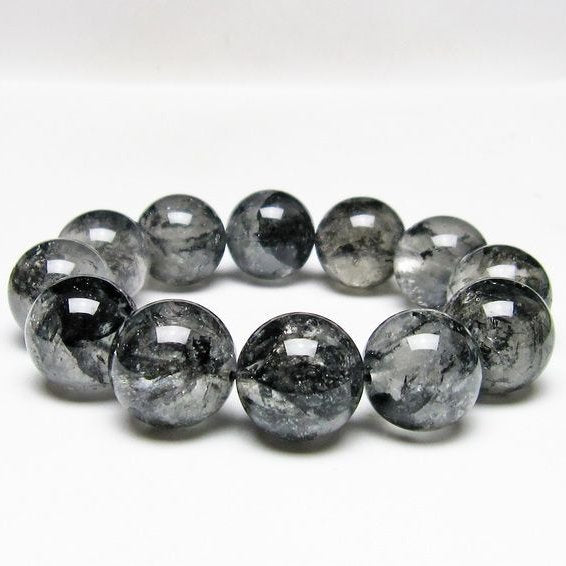ブラックエレスチャルクォーツ ブレスレット 19mm 一点物 111-54051