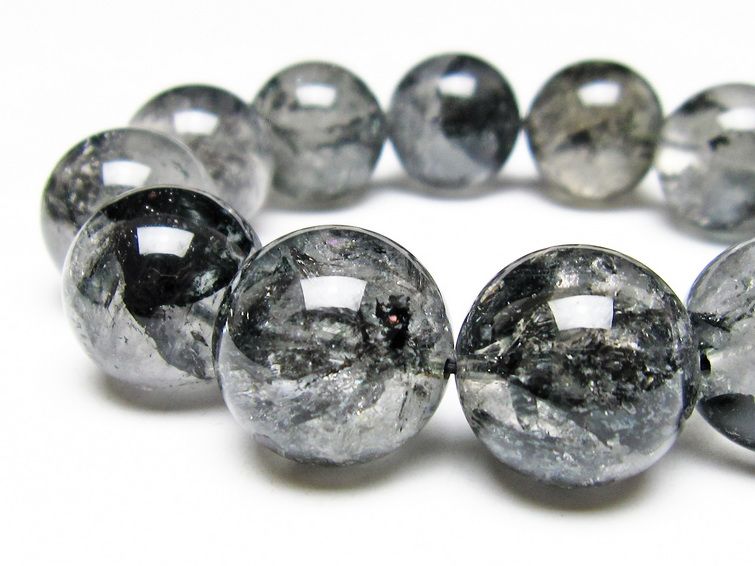 ブラックエレスチャルクォーツ ブレスレット 19mm 一点物 111-54051