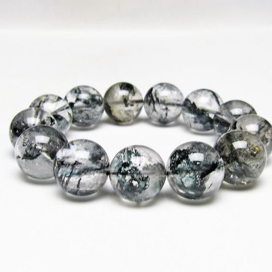 ブラックエレスチャルクォーツ ブレスレット 18mm 一点物 111-54052