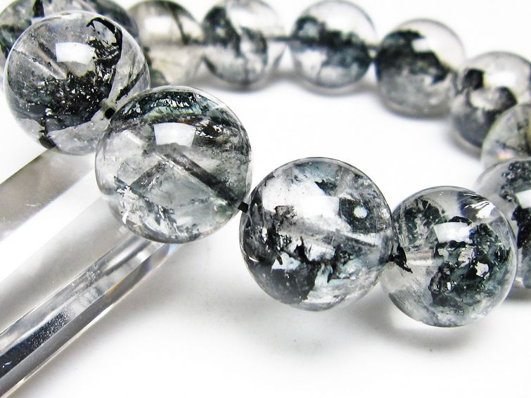 ブラックエレスチャルクォーツ ブレスレット 18mm 一点物 111-54052