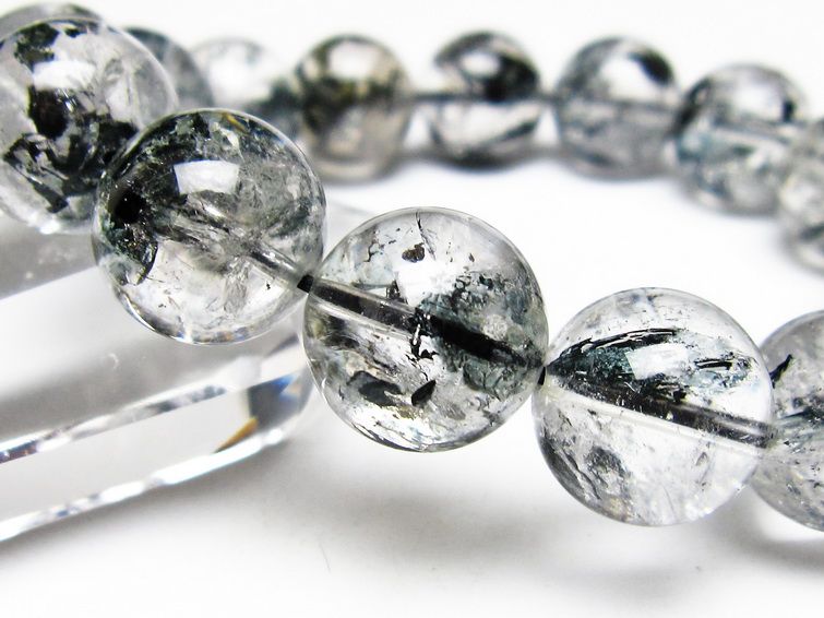 ブラックエレスチャルクォーツ ブレスレット 15mm 一点物 111-54055