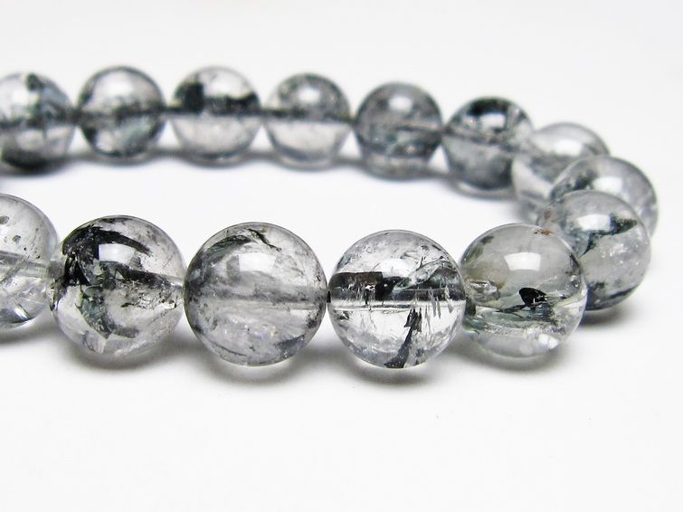 ブラックエレスチャルクォーツ ブレスレット 12mm メール便可 一点物 111-54060