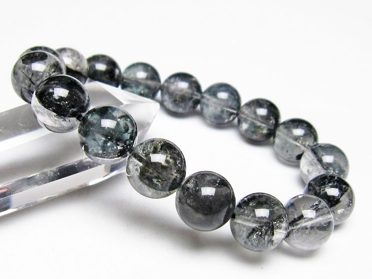 ブラックエレスチャルクォーツ ブレスレット 12mm メール便可 一点物 111-54061