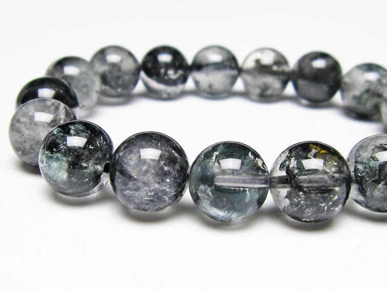 ブラックエレスチャルクォーツ ブレスレット 12mm メール便可 一点物 111-54061