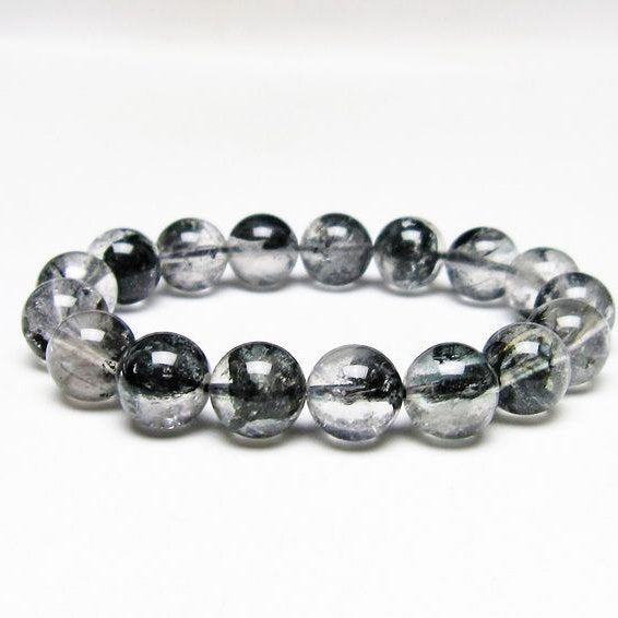 ブラックエレスチャルクォーツ ブレスレット 12mm メール便可 一点物 111-54062