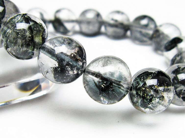 ブラックエレスチャルクォーツ ブレスレット 12mm メール便可 一点物 111-54062