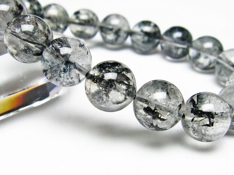 ブラックエレスチャルクォーツ ブレスレット 12mm メール便可 一点物 111-54063