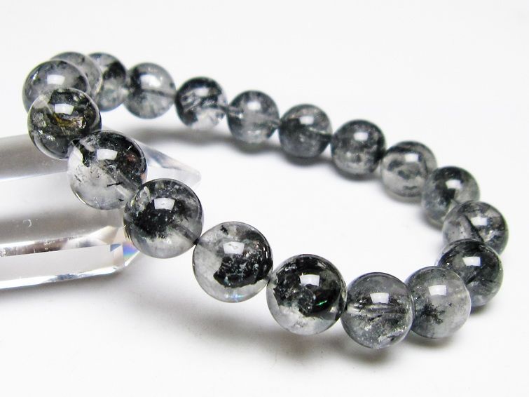 ブラックエレスチャルクォーツ ブレスレット 11mm メール便可 一点物 111-54068