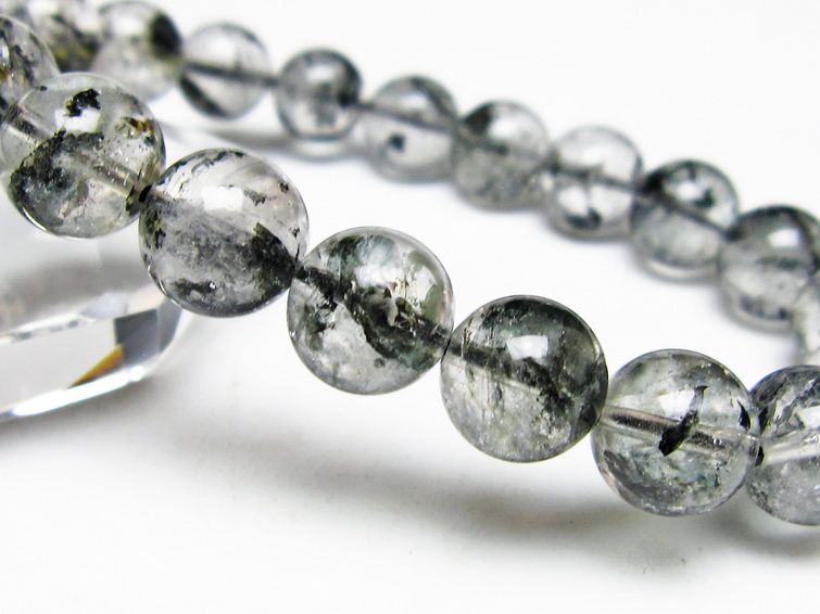 ブラックエレスチャルクォーツ ブレスレット 10mm メール便可 一点物 111-54072