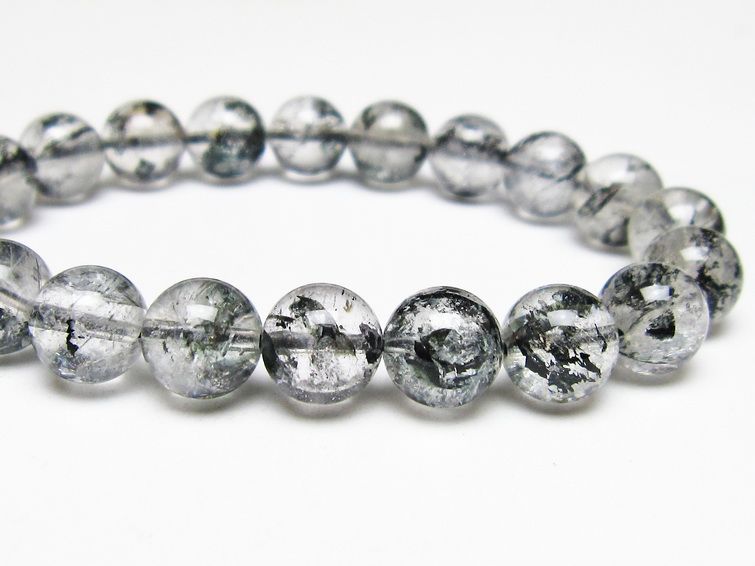 ブラックエレスチャルクォーツ ブレスレット 10mm メール便可 一点物 111-54075