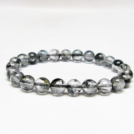 ブラックエレスチャルクォーツ ブレスレット 8mm メール便可 一点物 111-54081