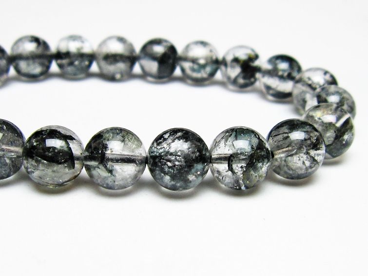 ブラックエレスチャルクォーツ ブレスレット 10mm メール便可 一点物 111-54085