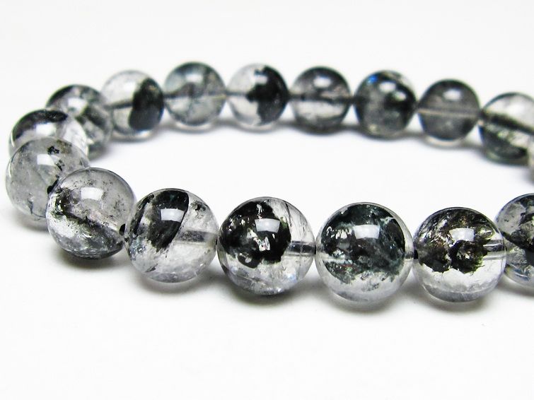 ブラックエレスチャルクォーツ ブレスレット 11mm メール便可 一点物 111-54089