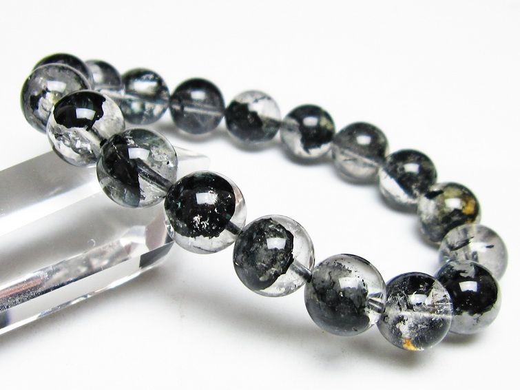 ブラックエレスチャルクォーツ ブレスレット 11mm メール便可 一点物 111-54090