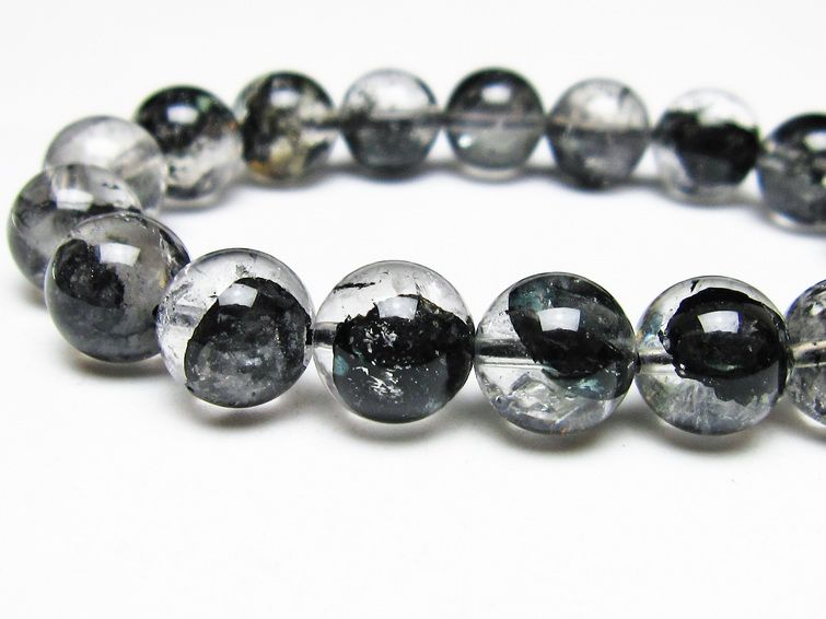 ブラックエレスチャルクォーツ ブレスレット 11mm メール便可 一点物 111-54090